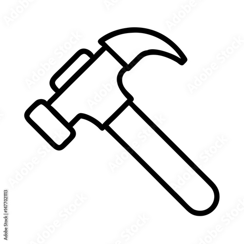 Hammer icon in outline style