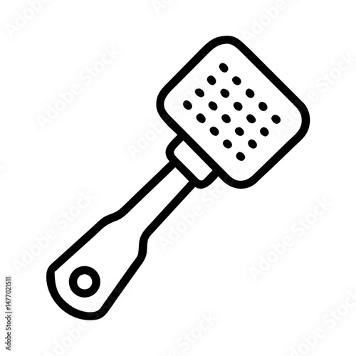 Kitchen spatula icon in black outline style