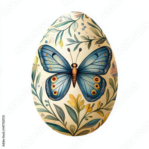 Illustration butterfly flower painted in boho style radiates whimsical charm