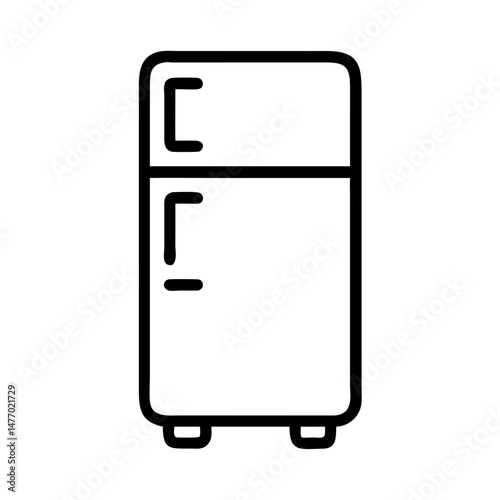 Refrigerator icon in black outline style