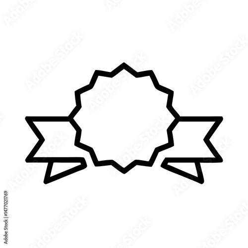 Award ribbon icon in black outline style
