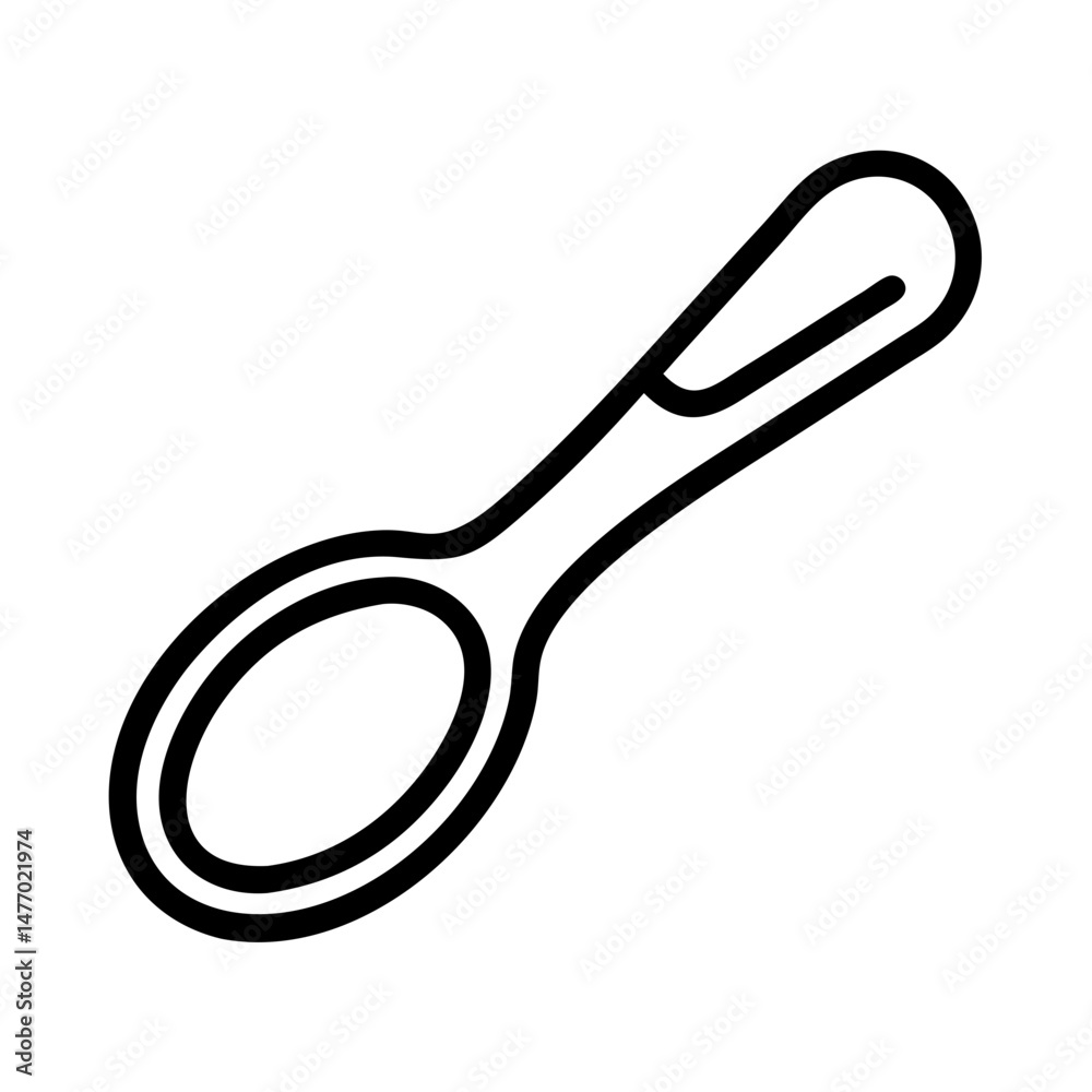 Spoon icon in black outline style Spoon icon in black outline style