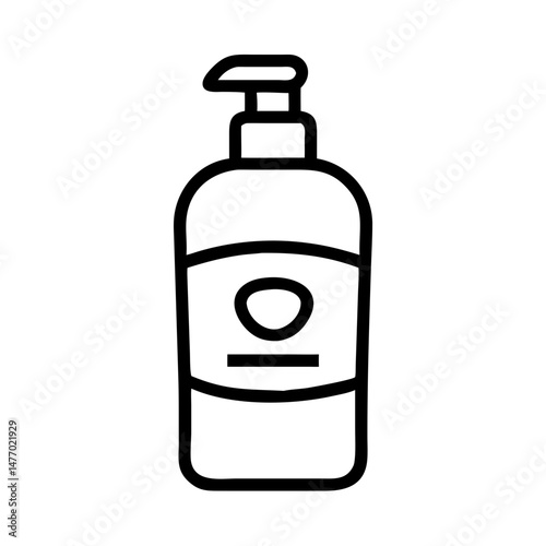 Liquid soap bottle icon in black outline style
