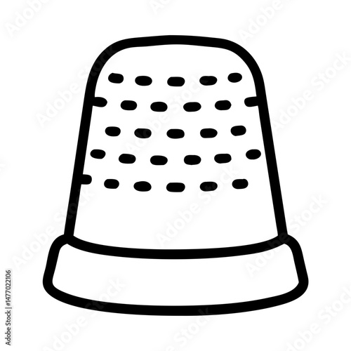 Sewing thimble icon in black outline style