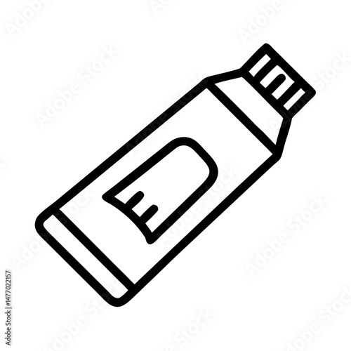 Toothpaste tube icon in black outline style