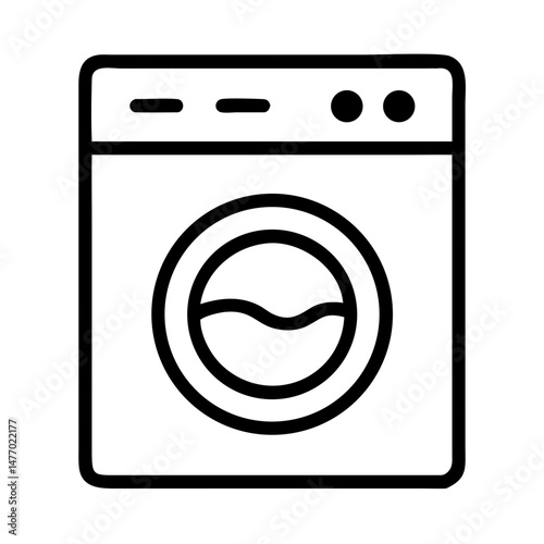 Washing machine icon in black outline style