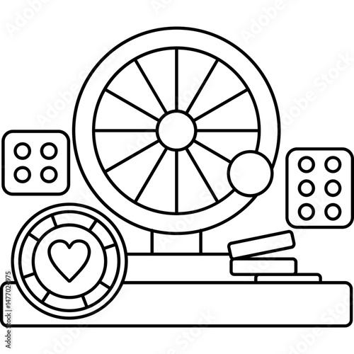 Lucky Spin Wheel Icon � Fortune Game, Casino, Dice