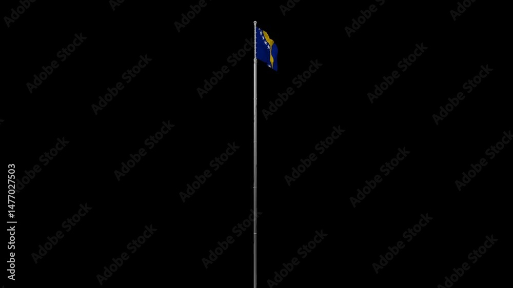 Smooth Animation of Bosnia and Herzegovina Flag | Stock Footage