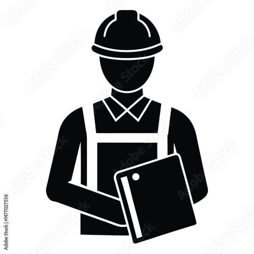 construction worker element isolated contractor on white background