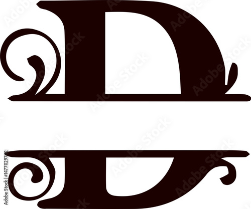 Letter d split monogram svg