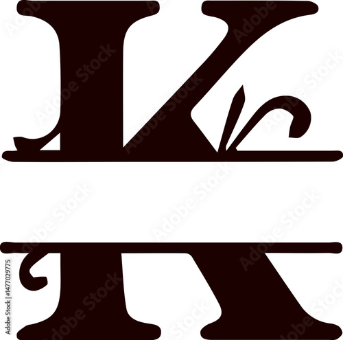Letter k split monogram svg
