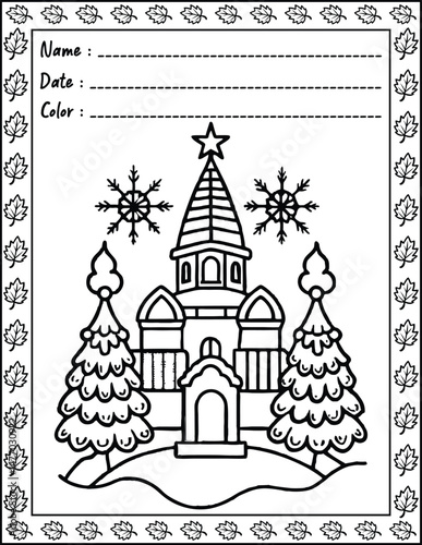 Bold and Easy Christmas Coloring Pages For Kid and adult.  
High resolution (300 DPI), 
Ready to print on standard 8.5x11 inch paper With No Bleed, 
Black and White. 
Vector illustration AI, EPS, PNG,