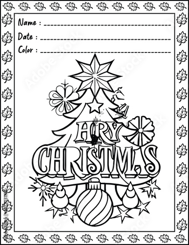 Bold and Easy Christmas Coloring Pages For Kid and adult.  
High resolution (300 DPI), 
Ready to print on standard 8.5x11 inch paper With No Bleed, 
Black and White. 
Vector illustration AI, EPS, PNG,