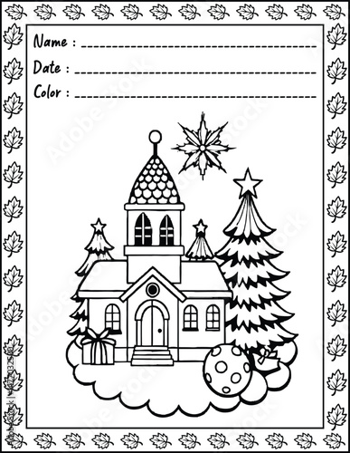 Bold and Easy Christmas Coloring Pages For Kid and adult.  
High resolution (300 DPI), 
Ready to print on standard 8.5x11 inch paper With No Bleed, 
Black and White. 
Vector illustration AI, EPS, PNG,