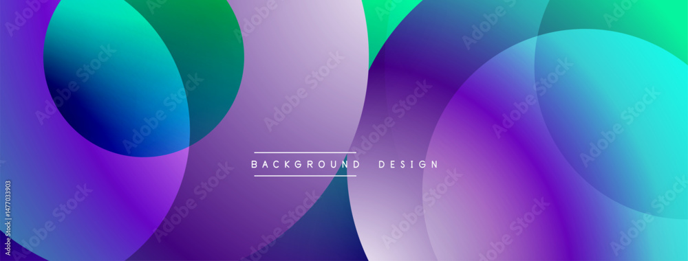 Abstract circles overlap, creating vibrant gradients. Purple, blue, green hues dominate design. Modern aesthetic, simple text element present. Abstract circles overlap, creating vibrant gradients. Purple, blue, green hues dominate design. Modern aesthetic, simple text element present.