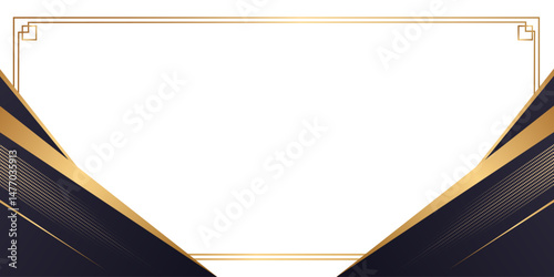 Black and gold certificate of appreciation border template with luxury badge and modern line and shapes. For award, business, and education needs. Diploma vector template