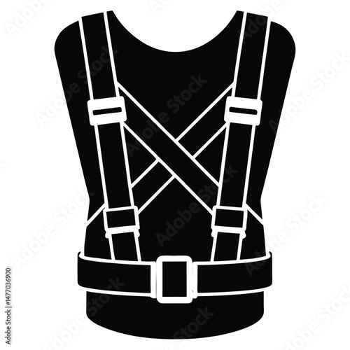 Construction worker element isolated heavy-duty harness on white background