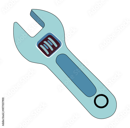 Cartoon Iron Wrench Digital Vectors Illustration