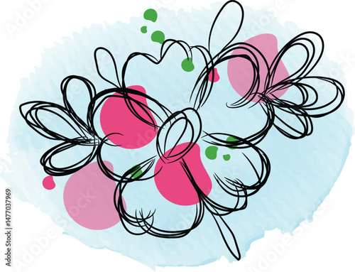 Abstract Floral Design Element Watercolor Background