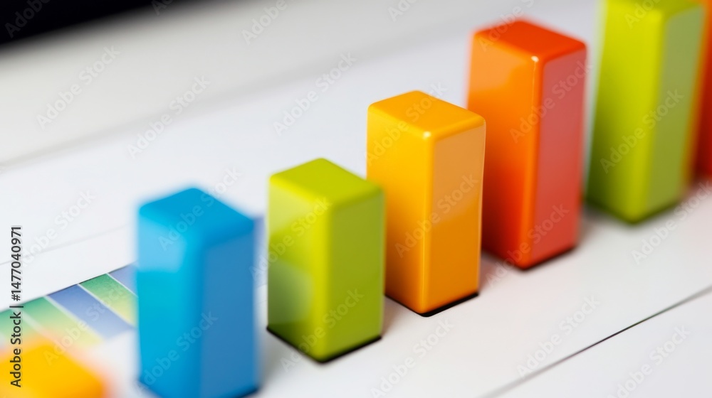 A close-up of a financial bar chart on a computer screen, showing a positive upward trend in bright colors, symbolizing market growth A close-up of a financial bar chart on a computer screen, showing a positive upward trend in bright colors, symbolizing market growth