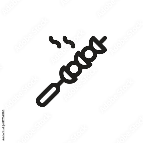 Skewer icon vector. Linear style sign for mobile concept and web design. Skewer symbol illustration. Pixel vector graphics - Vector.