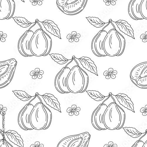 Pattern for textile or kitchen in hand draw style. Monochrome pattern