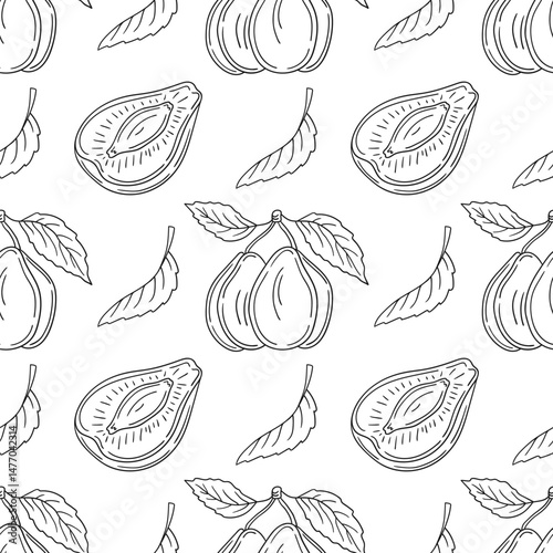 Pattern for textile or kitchen in hand draw style. Monochrome pattern
