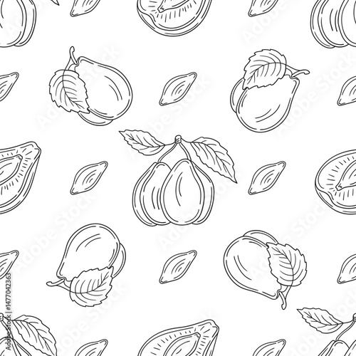 Pattern for textile or kitchen in hand draw style. Monochrome pattern