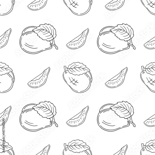 Pattern for textile or kitchen in hand draw style. Monochrome pattern