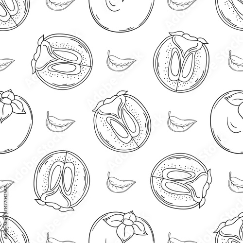 Pattern for textile or kitchen in hand draw style. Monochrome pattern