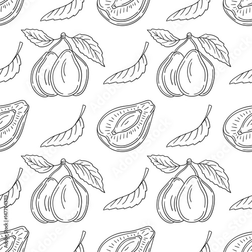 Pattern for textile or kitchen in hand draw style. Monochrome pattern