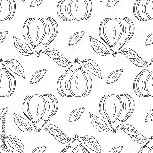 Pattern for textile or kitchen in hand draw style. Monochrome pattern