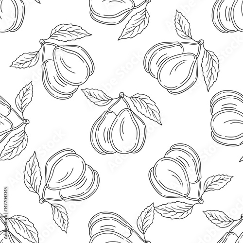 Pattern for textile or kitchen in hand draw style. Monochrome pattern