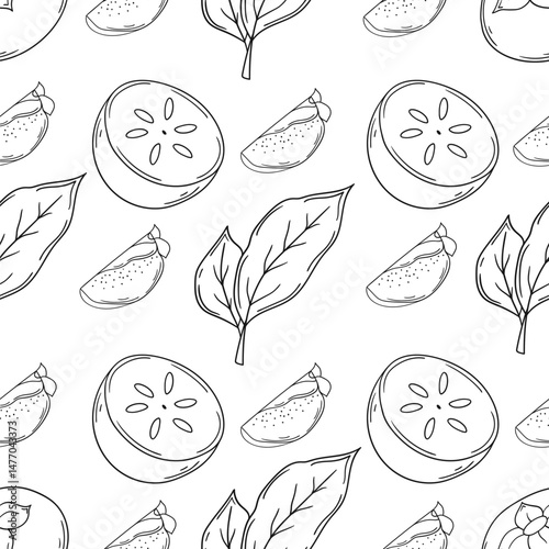 Pattern for textile or kitchen in hand draw style. Monochrome pattern