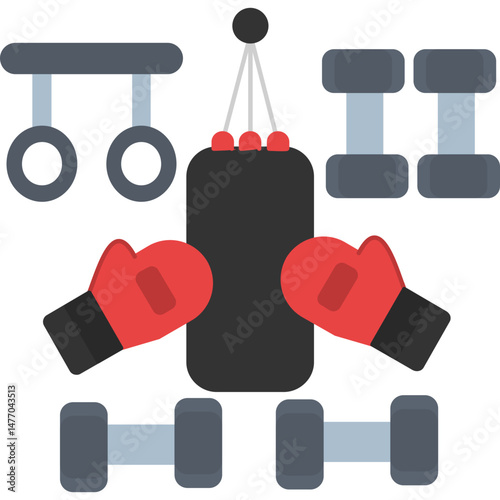 Punching Bag Icon � Boxing Training, Gym Gloves, Fitness Equipment