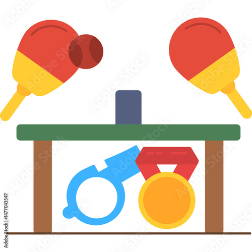 Table Tennis Icon � Ping Pong, Paddle, Sports Game Equipment