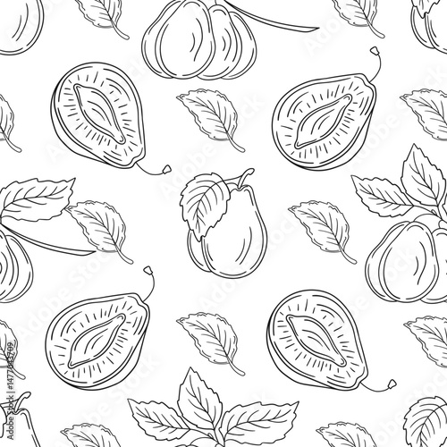 Pattern for textile or kitchen in hand draw style. Monochrome pattern