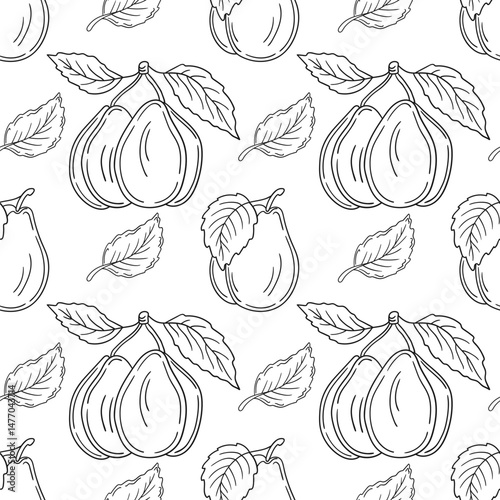 Pattern for textile or kitchen in hand draw style. Monochrome pattern