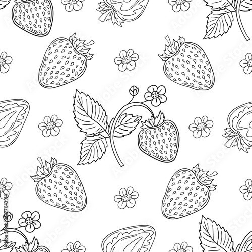 Pattern for textile or kitchen in hand draw style. Monochrome pattern
