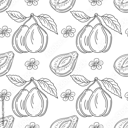 Pattern for textile or kitchen in hand draw style. Monochrome pattern