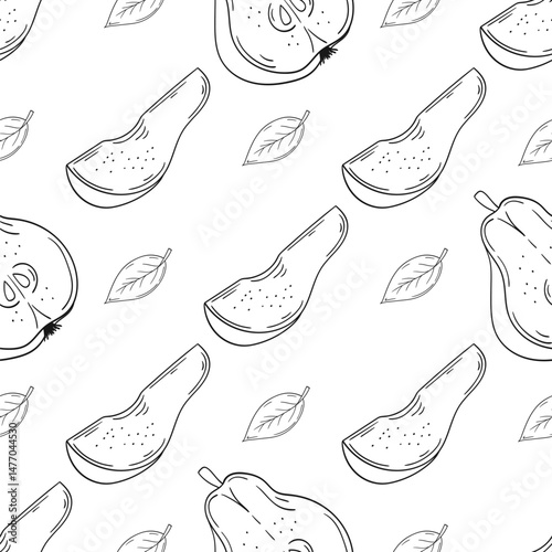 Pattern for textile or kitchen in hand draw style. Monochrome pattern
