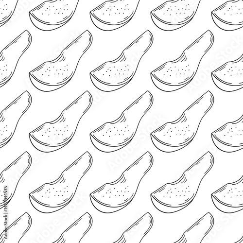 Pattern for textile or kitchen in hand draw style. Monochrome pattern