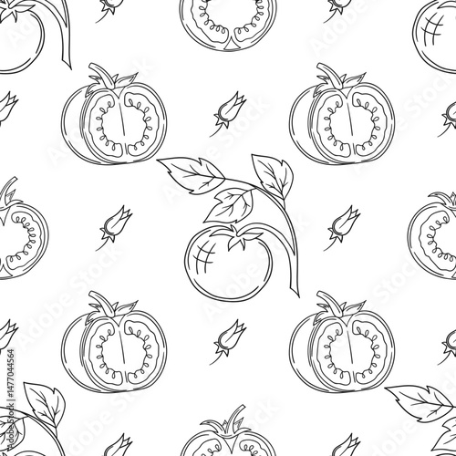 Pattern for textile or kitchen in hand draw style. Monochrome pattern