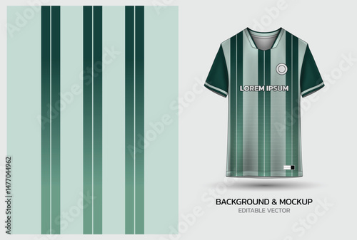 Jersey mockup and background pattern design. Uniform front view jersey and sublimation templates for sports, soccer, football, volleyball, badminton, e-sports, casual