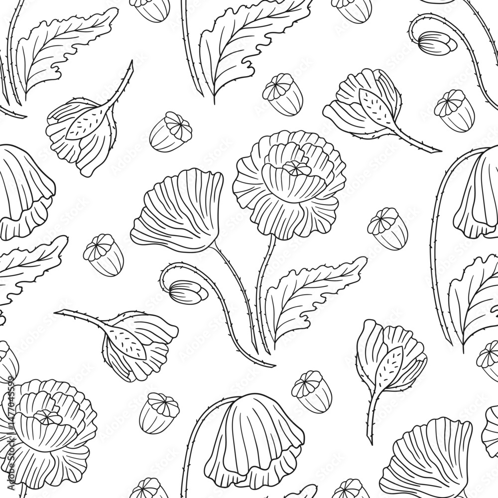 custom made wallpaper toronto digitalPattern for textile or kitchen in hand draw style. Monochrome pattern