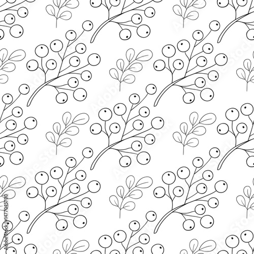 Pattern for textile or kitchen in hand draw style. Monochrome pattern
