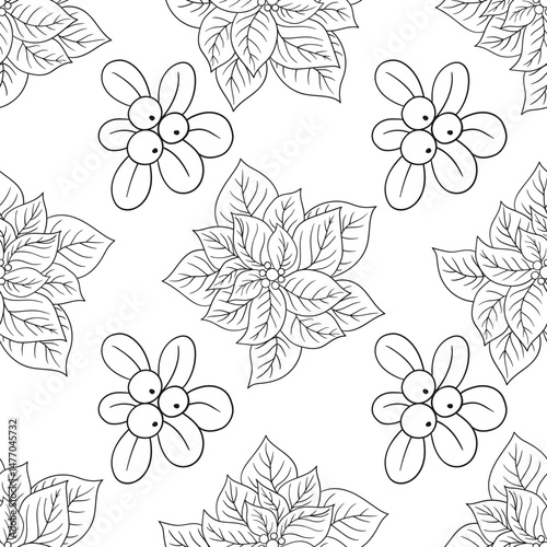 Pattern for textile or kitchen in hand draw style. Monochrome pattern