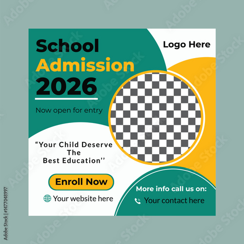 School Admission Social Media Ad banner 2025