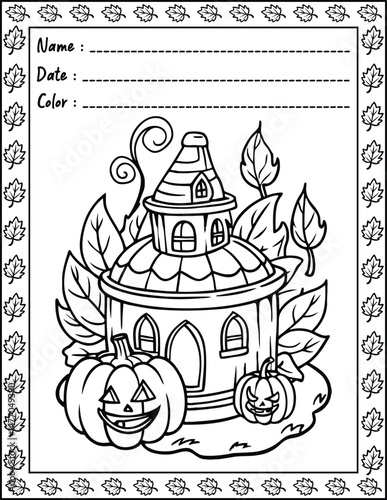 Cozy Halloween Christmas Coloring Pages For Kid and adult.  
High resolution (300 DPI), 
Ready to print on standard 8.5x11 inch paper With No Bleed, 
Black and White. 
Vector illustration AI, EPS, PNG