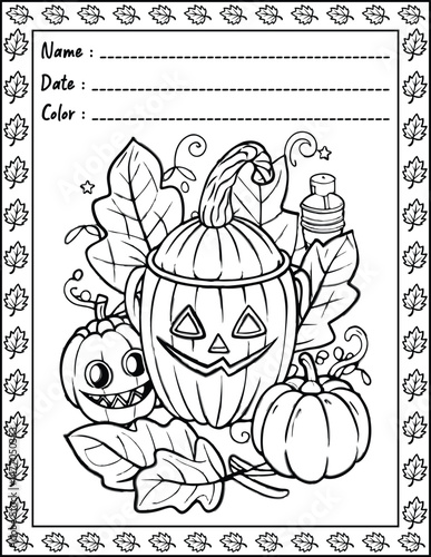 Cozy Halloween Christmas Coloring Pages For Kid and adult.  
High resolution (300 DPI), 
Ready to print on standard 8.5x11 inch paper With No Bleed, 
Black and White. 
Vector illustration AI, EPS, PNG